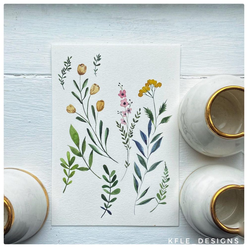 Easy Watercolor Plants, Watercolor Sketchbook Painting Ideas