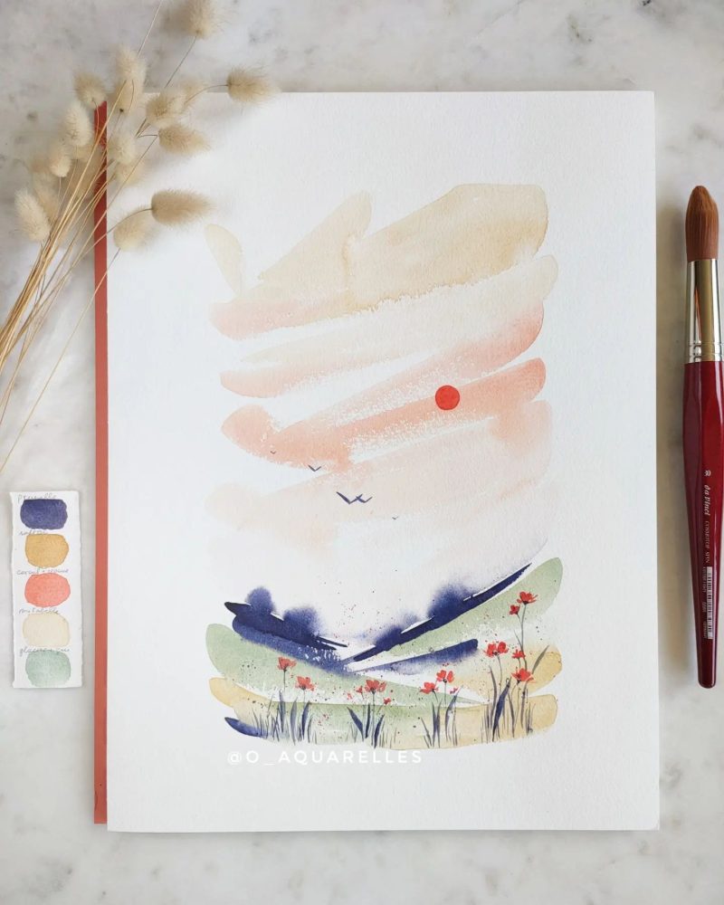 watercolor painting landscape easy