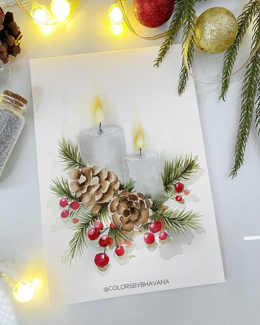 Christmas Watercolor Painting Ideas for Cards and More