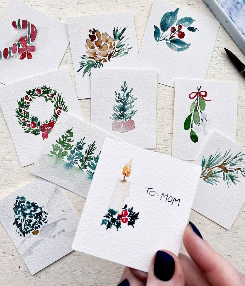 Watercolor Christmas Cards (Such a Fun DIY!)